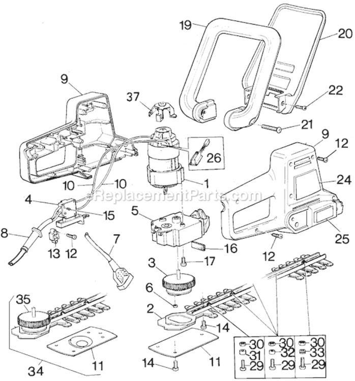 Page A Diagram and Parts List for HT120 Type H3 Black and Decker Hedge Trimmer